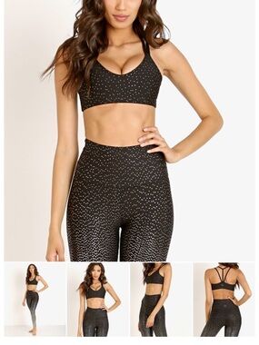 Beyond Yoga Black Sparkle Sports Bra